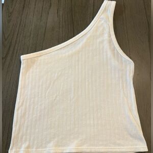 American Eagle One Shoulder Ribbed Knit Tank size L